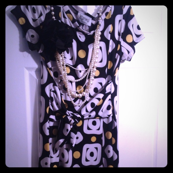 SOLD..Black, white yellow Casual dress.