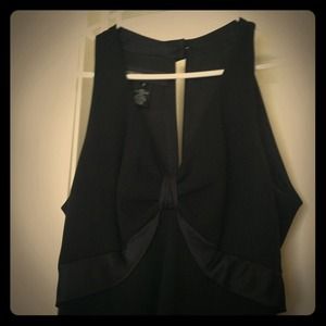 Black knee length cocktail dress.