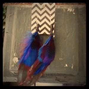 Hypo allergenic nickel free feathered earrings