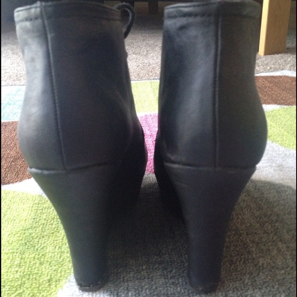 Shoes - Black Laceup Wedge Booties Shoes - Black Laceup Wedge Booties