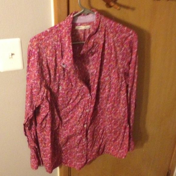 Pink Flower Print Shirt