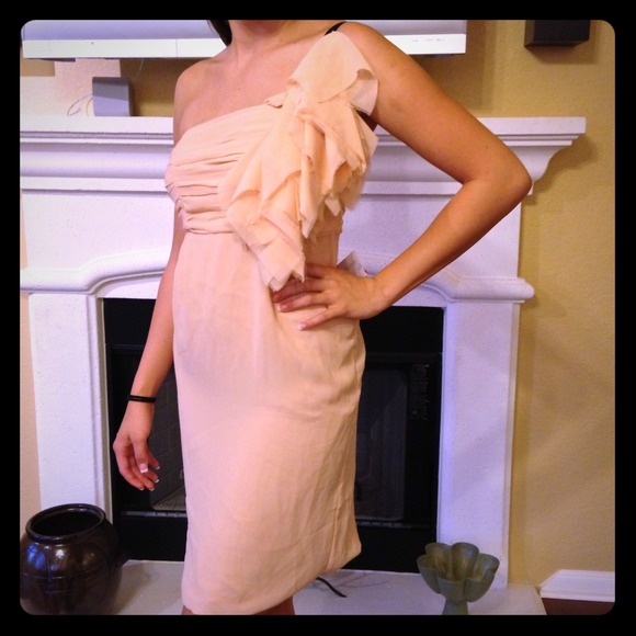 Peach one shoulder dress NWT