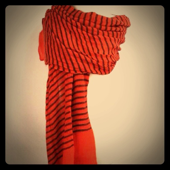 Navy Striped Scarf