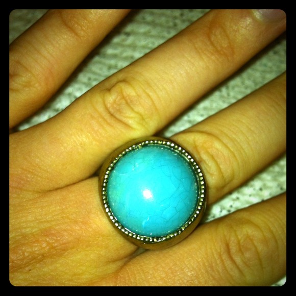 Genuine turquoise & bronze ring