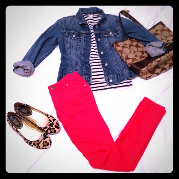 Red skinny jeans - size 5
