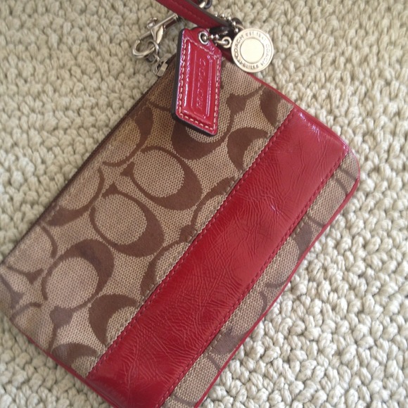 Red and brown clutch coin  wallet