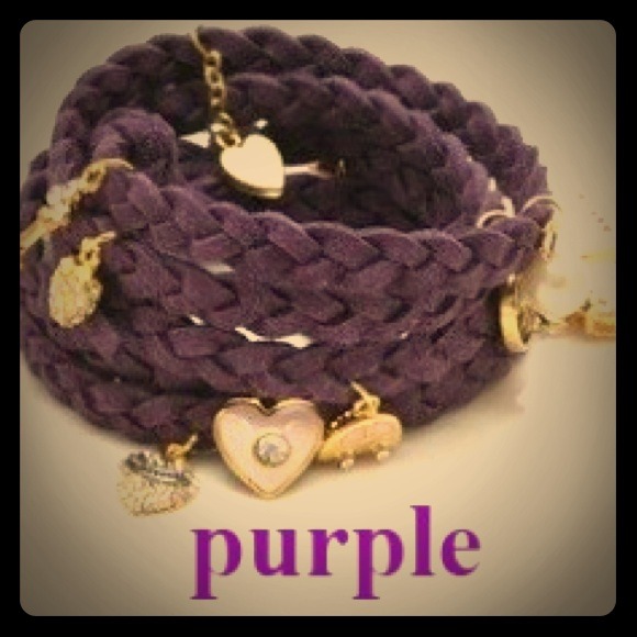 Accessories - Purple leather wrap bracelet