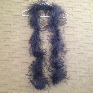Grey blue feather scarf