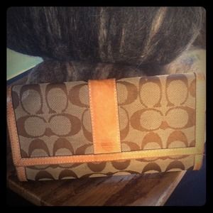 Coach fabric leather walled