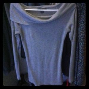 Gray long sleeve with scarf neck