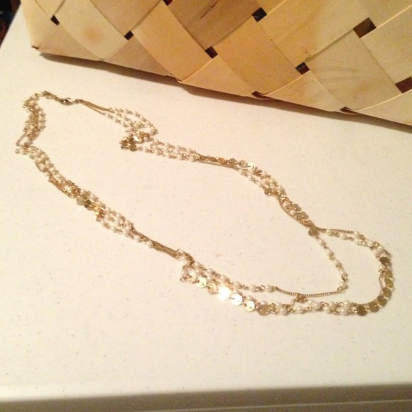 Gold Chain and Pearl Necklace