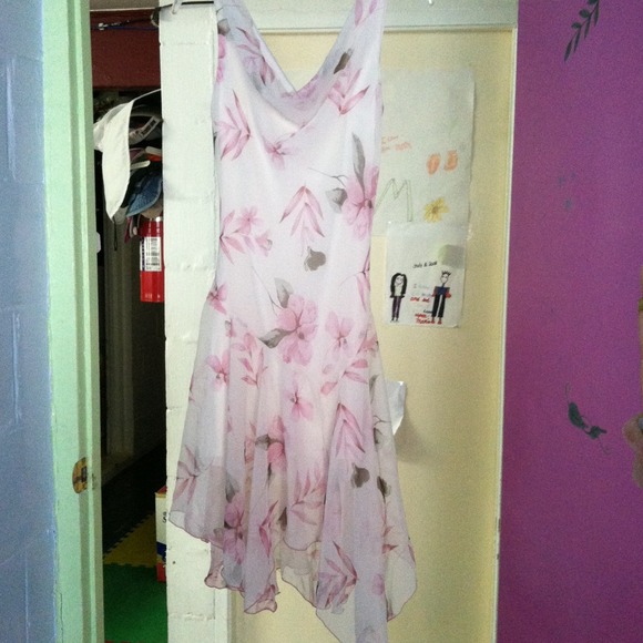 Cream with light pink floral dress