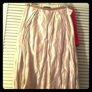 David Meister luxe gold pleated skirt