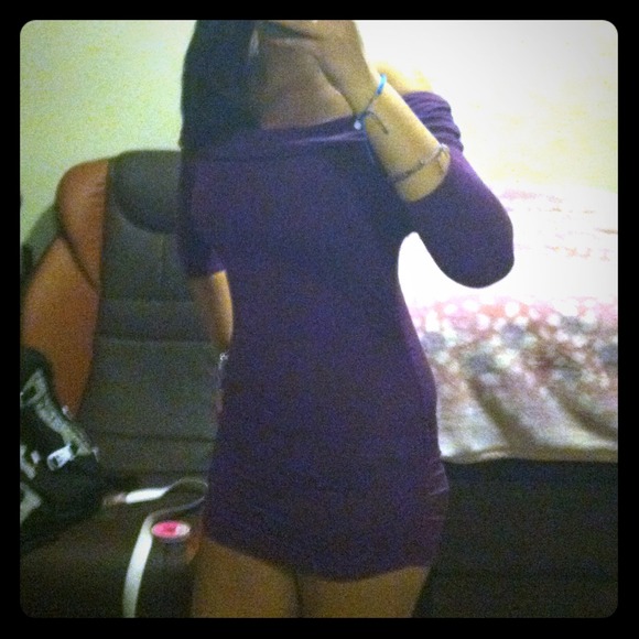 Purple form fitting dress