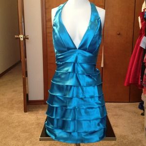 Teal tired dress
