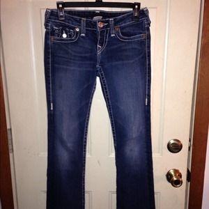 True religion size 26 hemmed boot cut jeans