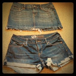 Denim Shorts and Mini Skirt