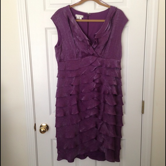 Purple Shutter Pleat Dress
