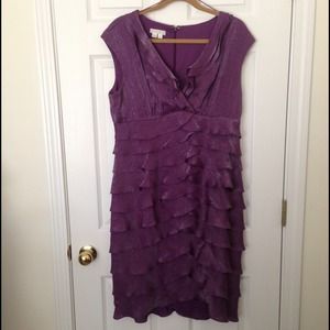 Purple Shutter Pleat Dress