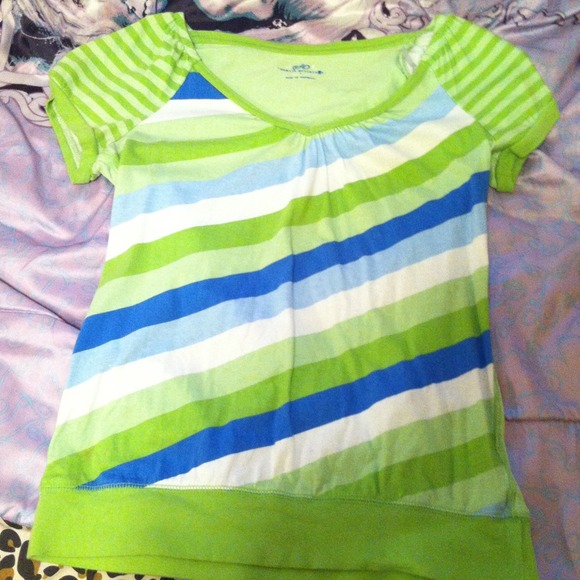 Cute striped v neck top
