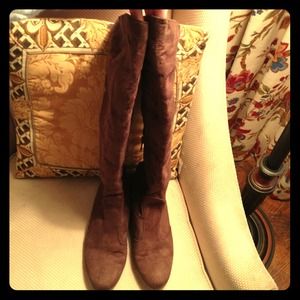 Michael Antoni's tall over the knee boots