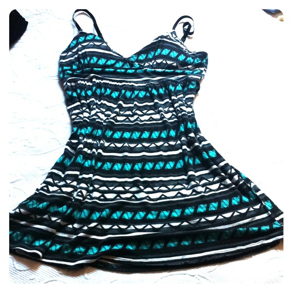 Bundle! Tribal print dress and silk strapless top