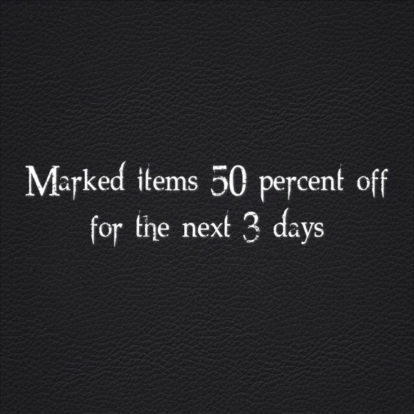 everything with this symbol is 50 percent off