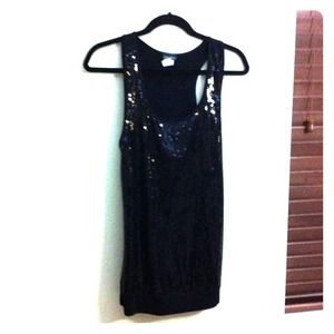 Black sequin tank