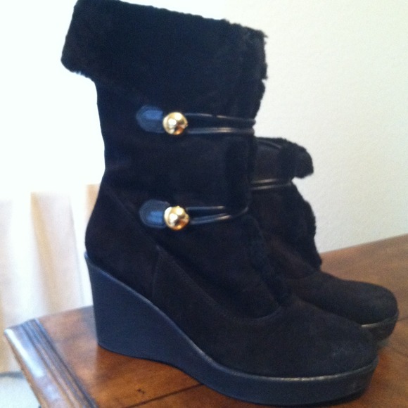 Coach Boots - 🌀reserved🌀Coach black wedge boots