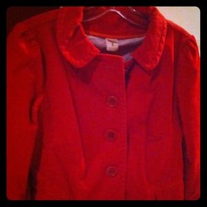 Red corduroy jacket by J Crew