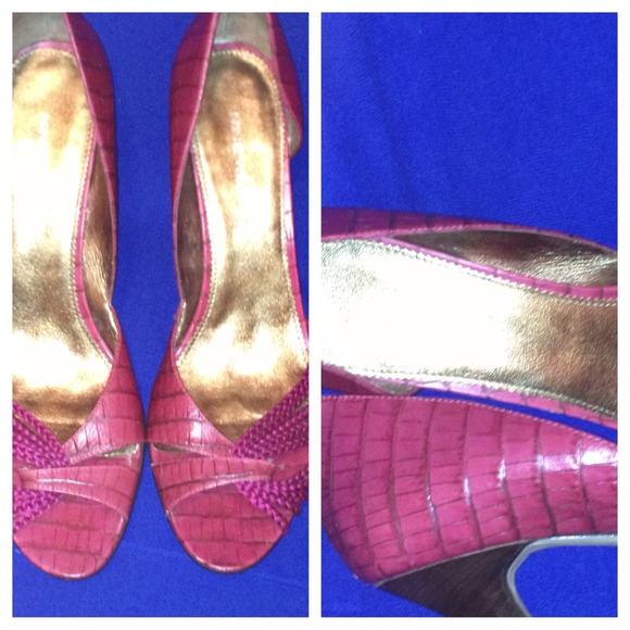 RESERVED Cute Pink Snake Skin Rope Open Toe
