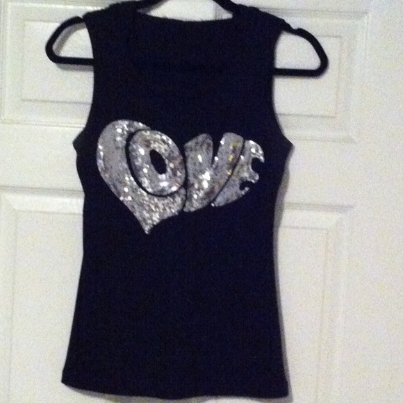 🎀SOLD🎀 Black Sequined Hoodie Tank