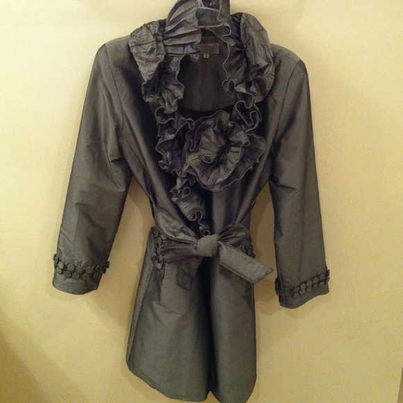 Outerwear - Worn once!! Chez Vouzde France Silver Dress Coat