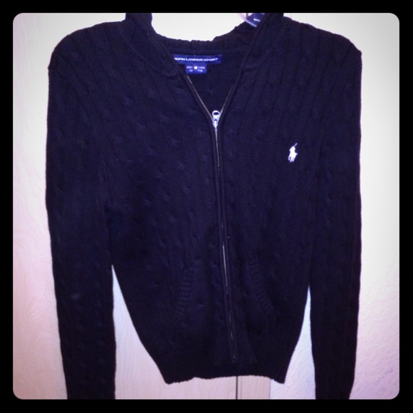 Ralph Lauren Black Cable Knit Sweater- S