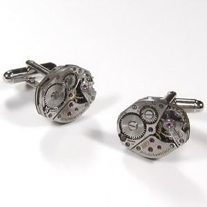 Steam punk watch parts cuff links.