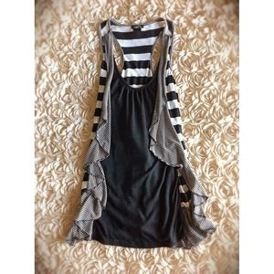 Navy and white striped tank