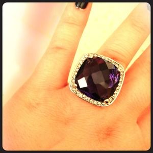 Purple crystal ring size 8