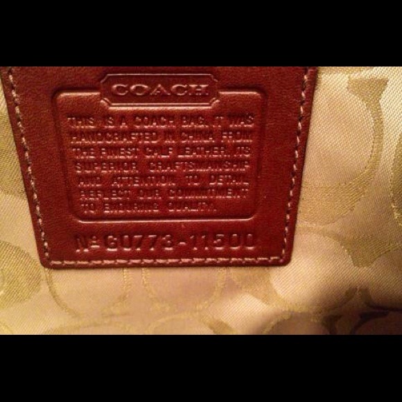 Authentic Chocolate Patent Leather Coach Handbag - Picture 3 of 4