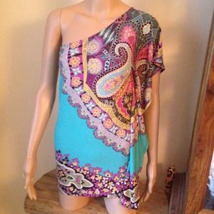 Beautiful Patterned One Sleeve Dress or Tunic