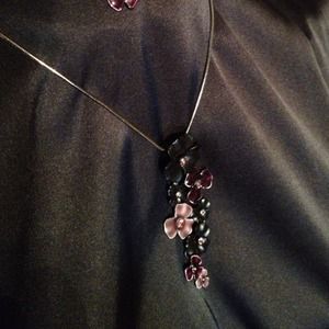 Lavender & black enamel w/ lavender accent stones