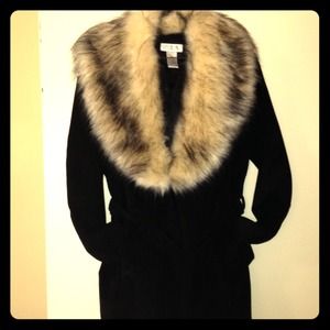 Reduced! Black suede and fur jacket size large