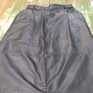 Vintage Leather Pencil Skirt with Pockets