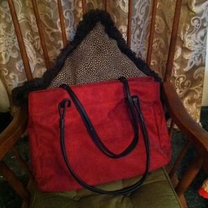 Big red duffle purse