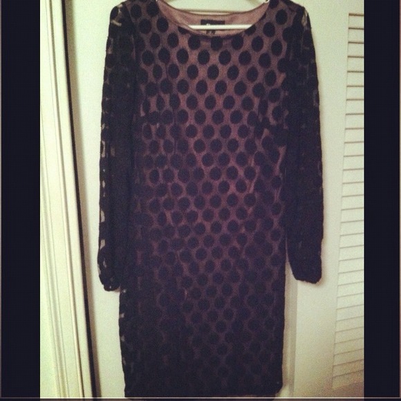 Black & Nude polka dot dress