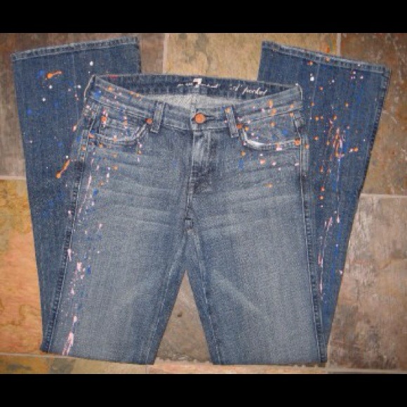 7 For all Mankind A POCKET JEANS PAINT SPLATTER