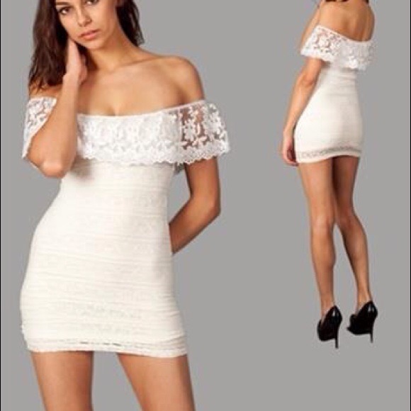 Sexy white off the shoulder dress