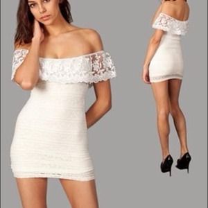 Sexy white off the shoulder dress