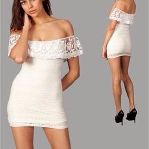 Off the shoulder white dress