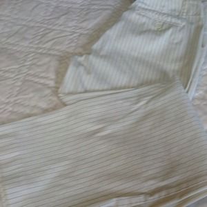 Winter White Pinstripe Pants