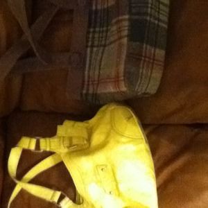 Bright yellow cato's purse,old navy fabric purse